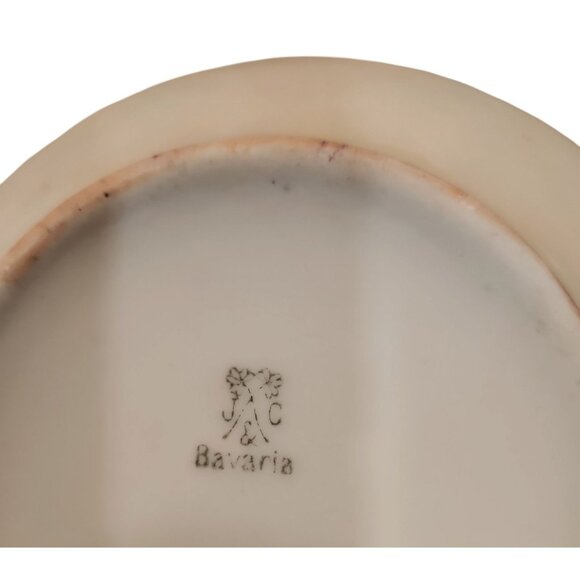 J & C Bavaria hand painted Sugar and Creamer set Anemone Pink Flowers, Gold Trim - Picture 4 of 4